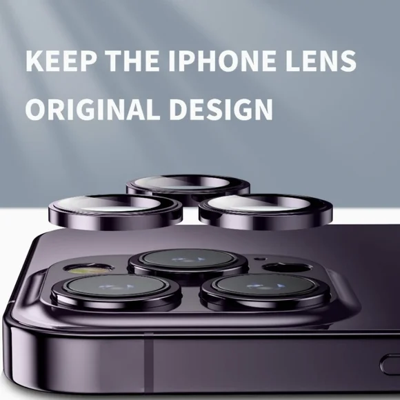 Camera lens tempered glass protector iPhone 14 Pro, 14 Pro Max Deep Purple - Picture 2 of 7